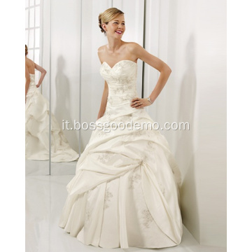 A Line Sweetheart Long Train Tulle Suzhou Abito da sposa 2014